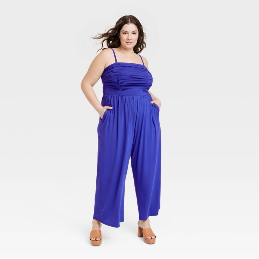 2/$20   Ava & Viv Strapless Jumpsuit - Blue